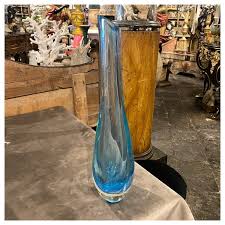 Blue Murano Glass Vase By Flavio Poli