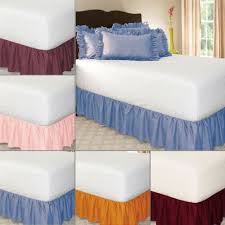 Elastic Bed Skirt Solid Color Hollow