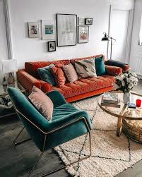 orange sofas for a bold color statement