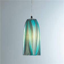 turquoise feather glass pendant light