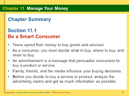 Smart consumers should say no to this type of shopping. 11 Contents Chapter Manage Your Money Section 11 1 Be A Smart Consumer Ppt Video Online Download