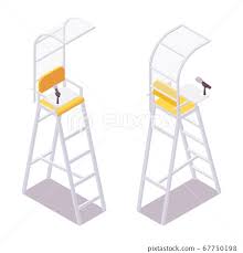 isometric referee umpire chair with a