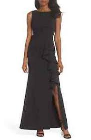 Details About New Eliza J Side Pleat Crossneck Dress Gown Size 10 168 Black Nordstrom