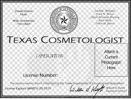 texas cosmetologist license black text