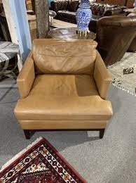 ballard designs brown leather chair