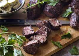 grilled sirloin tip steaks with shallot