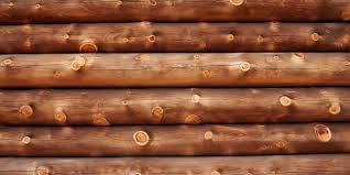 Wooden Log Wall Brown Wood Log Wall