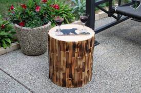 Bear Round Wooden End Table Bear Round