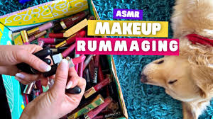 asmr rummaging through makeup no