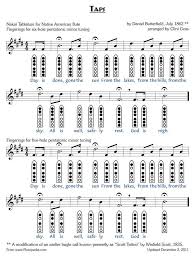 Native American Flute Notes Taps Sheet Music And