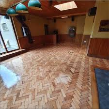 reclaimed pitch pine herringbone floor