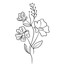 flower line art vector flower drawing