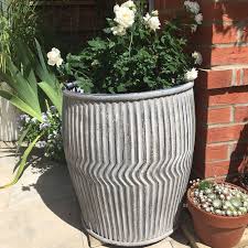Large Zinc Plant Pot Holder For Garden