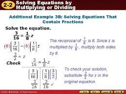 Solving Equations By 2 2 Multiplying Or
