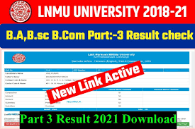 lnmu part 3 result check 2021 lnmu ac