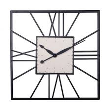 Antique Square Wrought Iron Wall Clock