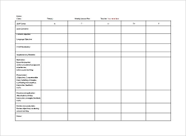 Simple Lesson Plan Template Uk Weekly Teacher Plans Co