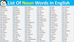list of noun words in english