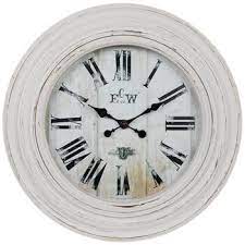 Distressed White Wall Clock