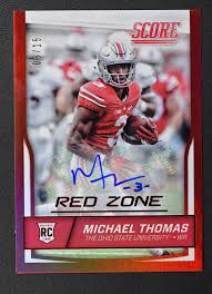 Rookie football trading cards 2018 season. 2016 Score Rookie Autographs Jumbo Red Zone 362 Michael Thomas 15 Nm Mt