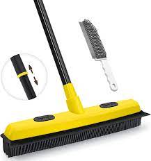 rubber broom with squeegee carpet rake