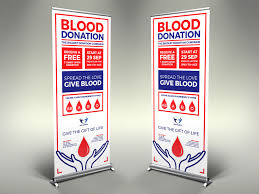 blood donation signage banner roll up