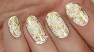 easy gold marble nails with a