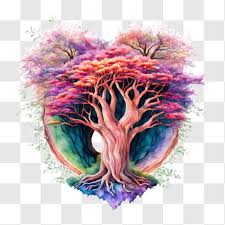 Heart Shaped Tree In A Vibrant
