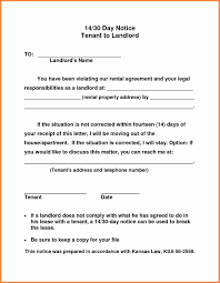 30 Day Notice Letter To Tenant From Landlord Major