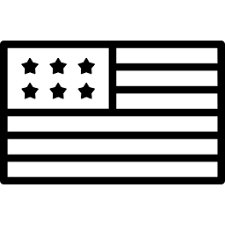 american flag generic black outline icon