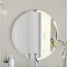 greyson frameless round wall mirror