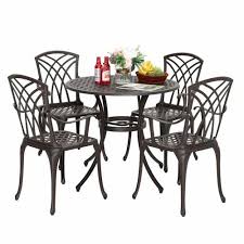 Cast Aluminum Garden Brown Table And