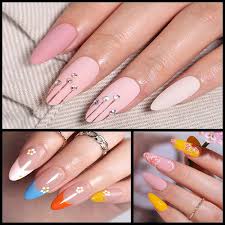 short almond shaped acrylic nail tips