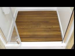 teak wood shower mat