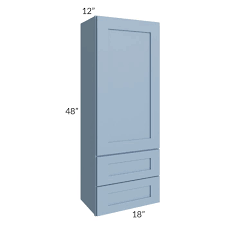 Sky Blue Shaker 18x48 Wall Cabinet With
