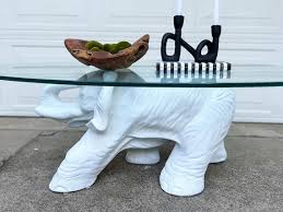 Vintage Ceramic Elephant Coffee Table