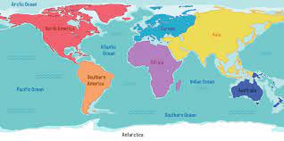 carte du monde avec les noms des continents et des océans 1782553 Art  vectoriel chez Vecteezy