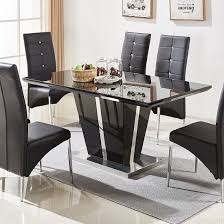 memphis glass dining table in black