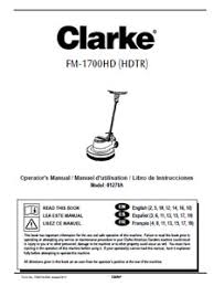 part manual for clarke fm series