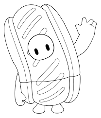 Printable coloring pages are fun and can help children develop important skills. Hot Dog Skin Fall Guys Coloring Page Free Printable Coloring Pages For Kids