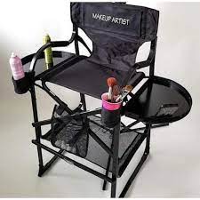 foldable makeup chair with double tray