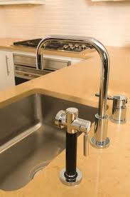 install a double handle faucet with sprayer