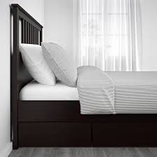 · twin or single bed: Hemnes Bed Frame With 2 Storage Boxes Black Brown Ikea