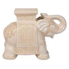 ceramic elephant garden stools pair