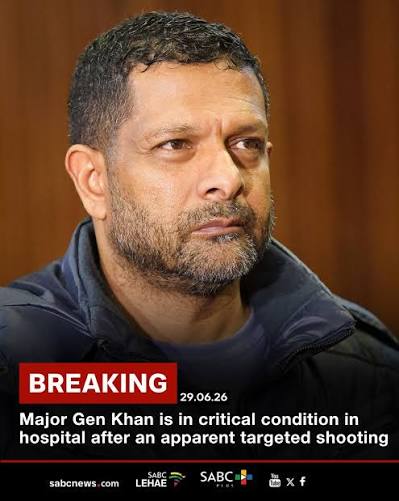 BREAKING NEWS | Suspended Deputy Head of Crime Intelligence, Major-General Feroz Khan is said to be in a critical condition at Netcare Milpark Hospital after an apparent targeted shooting in Houghton on