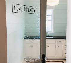 Laundry Room With Seeded Glass Door