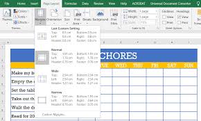 How To Make A Printable Chore Chart Using Microsoft Excel