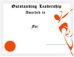 Outstanding Leadership Award Certificate Template