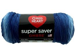 Red Heart Super Saver Ombre True Blue Yarn 482 Yd