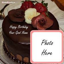 birthday chocolate cake image with name
